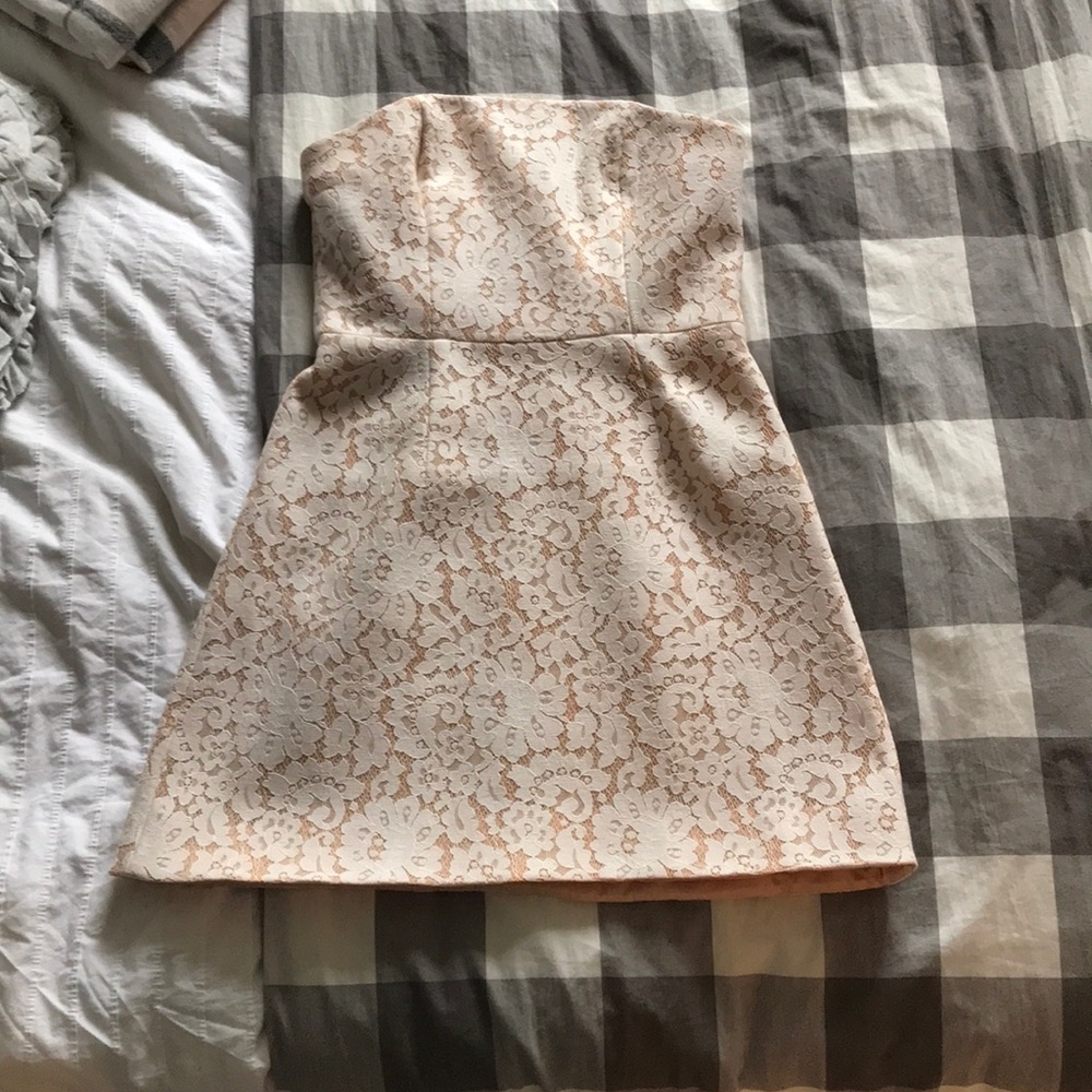 Strapless lace dress